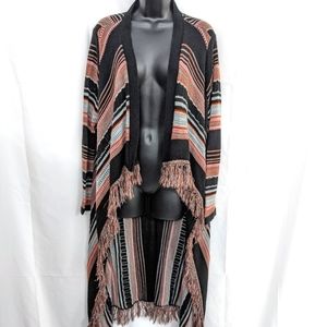 Say what? Boho cardigan duster with fringe